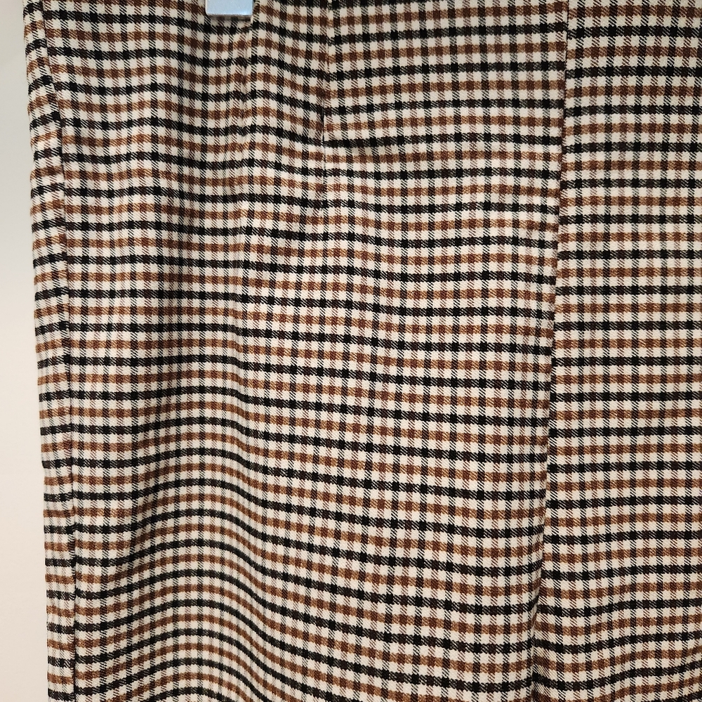 Zara: high rise stretch pants/leggings in checkered brown white and black - Picture 3 of 4